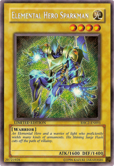 Elemental Hero Sparkman [EHC2-EN001] Secret Rare Discount