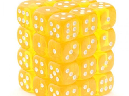 Chessex Translucent 12mm d6 yellow white (36) on Sale